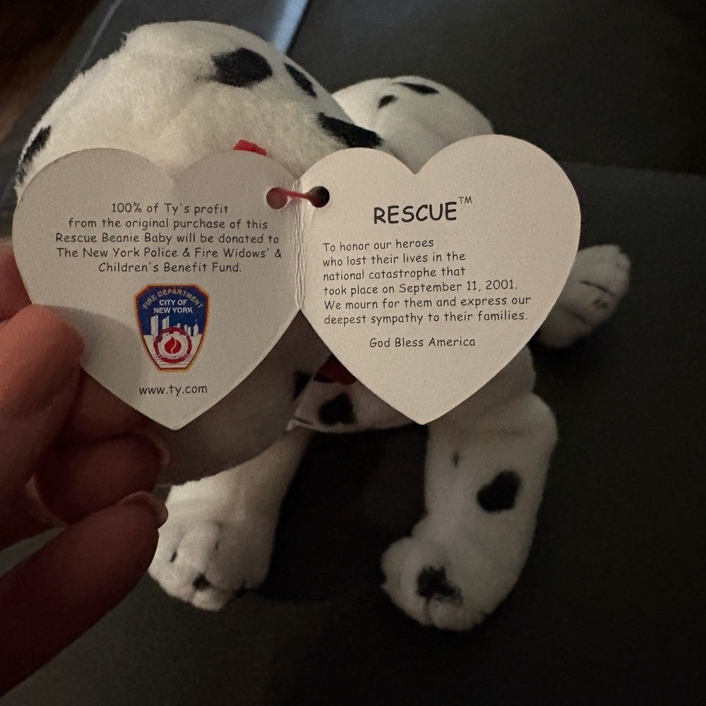 Ty Dalmatian Plush Toy with Black Spots